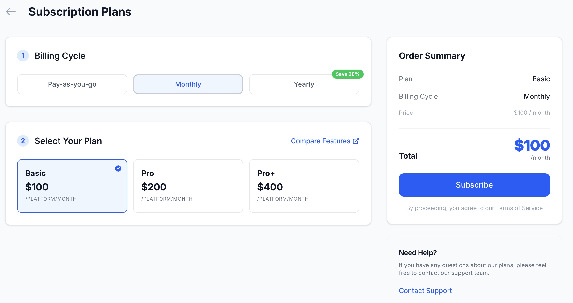 Console Subscription Plan